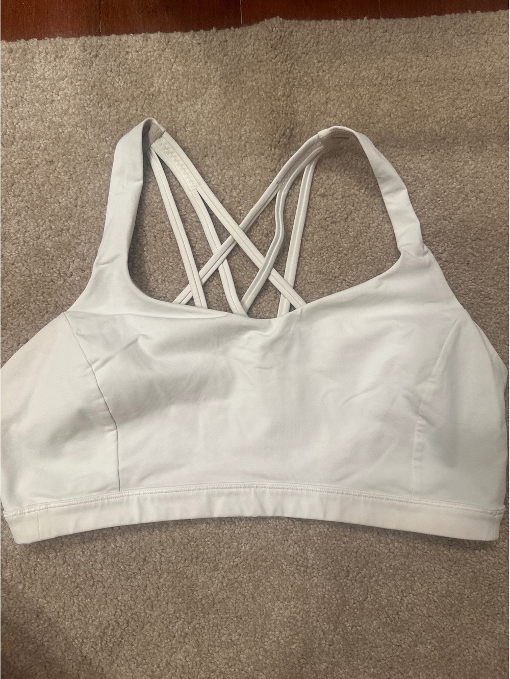 (3)Lululemon White Strappy Sports Bra Size 12